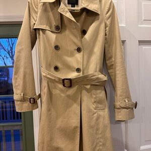 Classic J Crew Beige Women's Trench Coat size 2